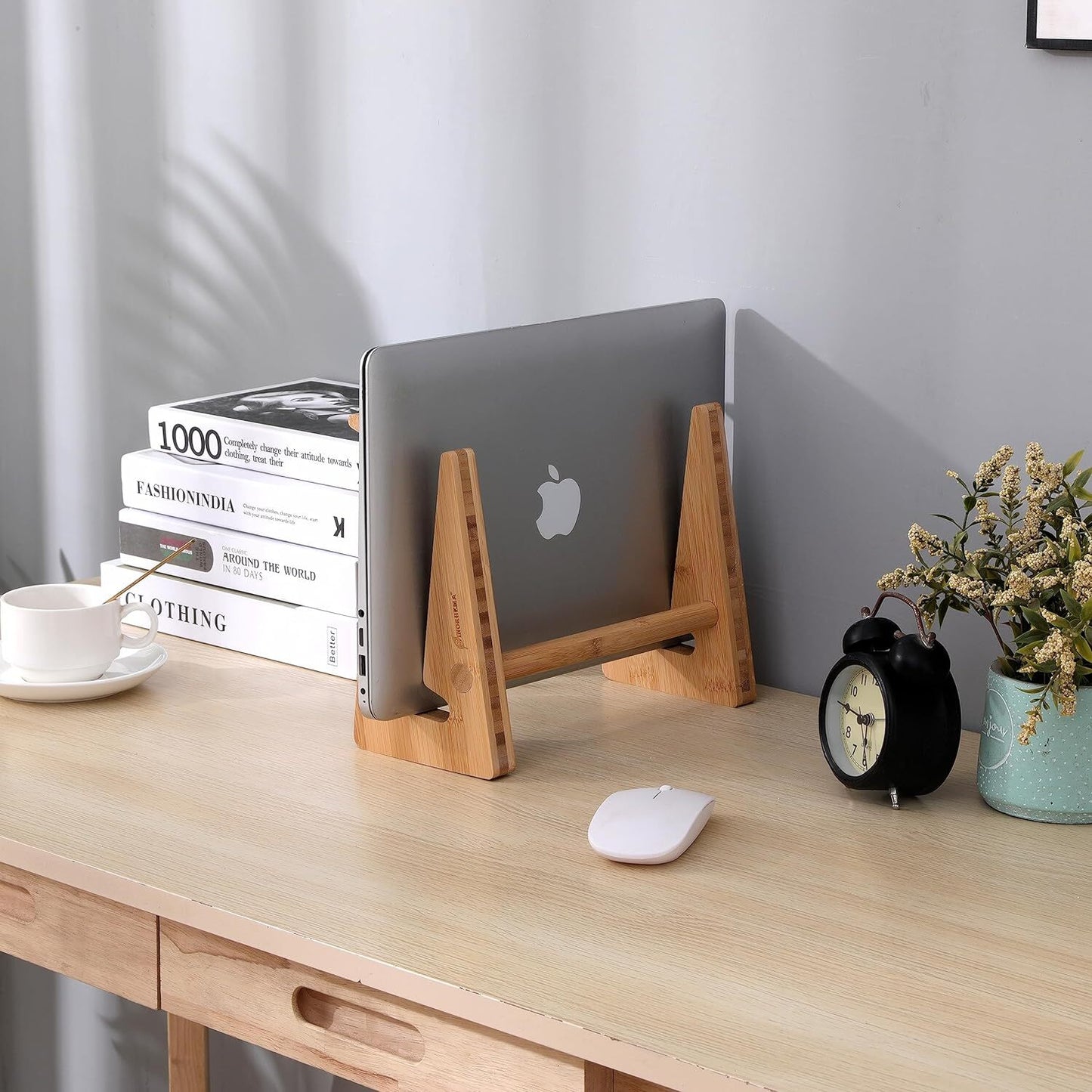 Laptop Stand Wooden Vertical Laptop Stand for Desk Bamboo Laptop Stand Comp