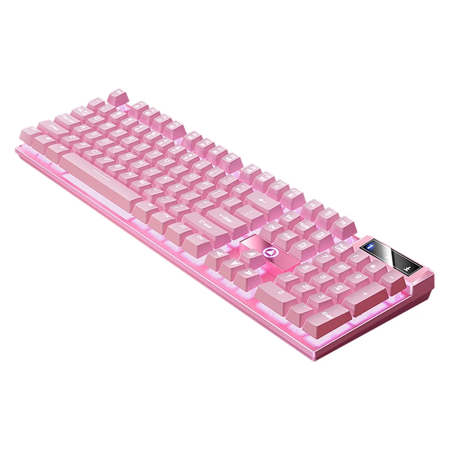 Gaming Keyboard USB Wired Floating Keyboard, Ergonomic Water Mechanical Feeling Keyboard, Ultra-Slim LED Backlit Keyboard for Desktop on Clearance