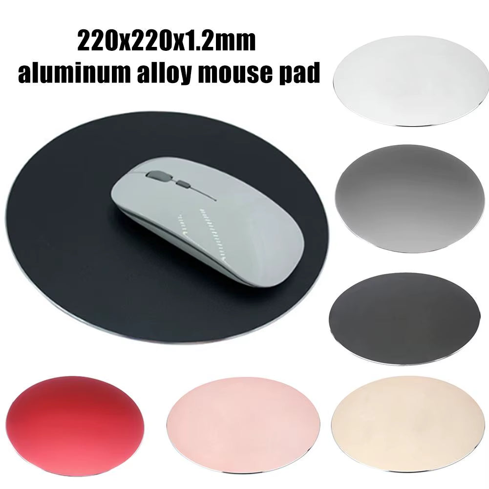 Aluminium Alloy Mouse Pad Non-Slip Waterproof round Desktop Gaming Mousepad Desk Mat Mouse Pad Gamer Computer PC Accessory