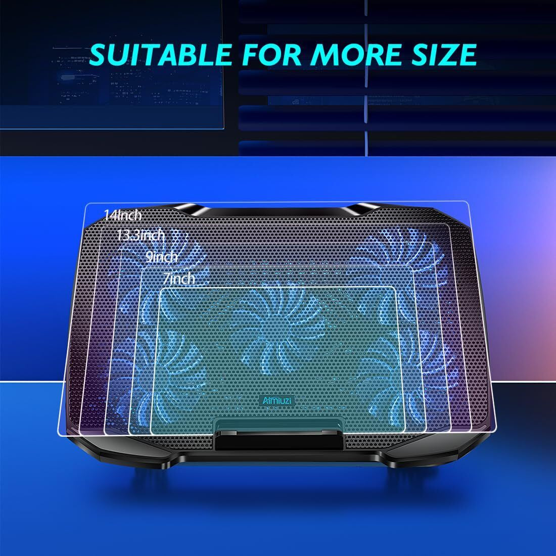 Laptop Cooling Pad Laptop Cooler Stand Laptop Fan Cooling Pad for 12-15.6 Inc...