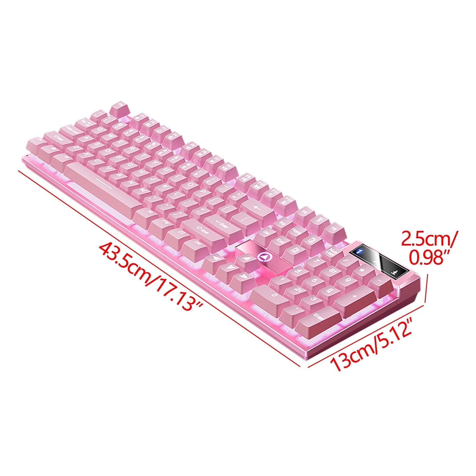 Gaming Keyboard USB Wired Floating Keyboard, Ergonomic Water Mechanical Feeling Keyboard, Ultra-Slim LED Backlit Keyboard for Desktop on Clearance