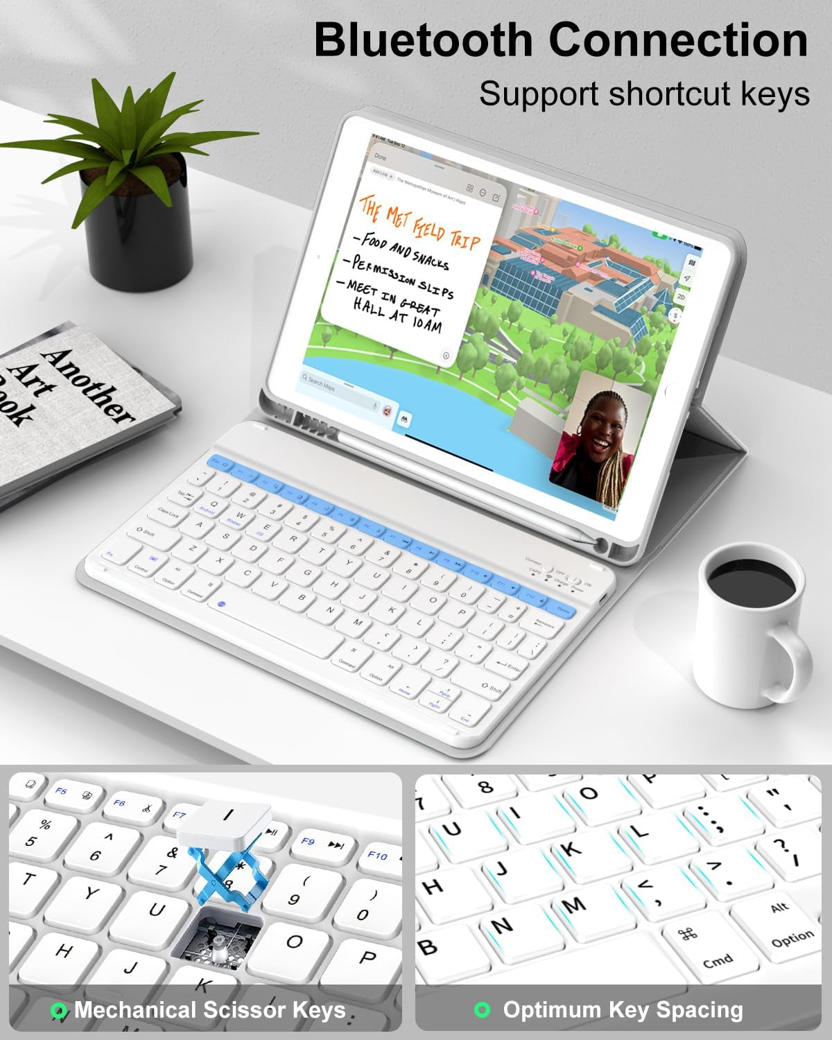 Keyboard Case for Ipad 9Th/8Th/7Th Generation 10.2 Inch (2021/2020/2019) Detachable Wireless Bluetooth Keyboard, Stand Folio Keyboard Cover with Pencil Holder, Auto Sleep/Wake, Gray