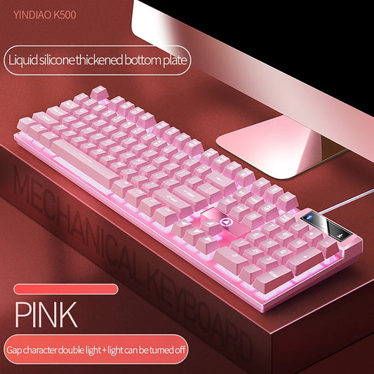 Gaming Keyboard USB Wired Floating Keyboard, Ergonomic Water Mechanical Feeling Keyboard, Ultra-Slim LED Backlit Keyboard for Desktop on Clearance