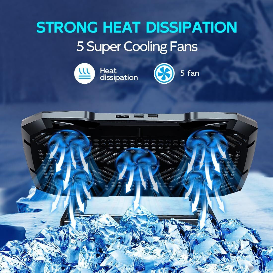 Laptop Cooling Pad Laptop Cooler Stand Laptop Fan Cooling Pad for 12-15.6 Inc...