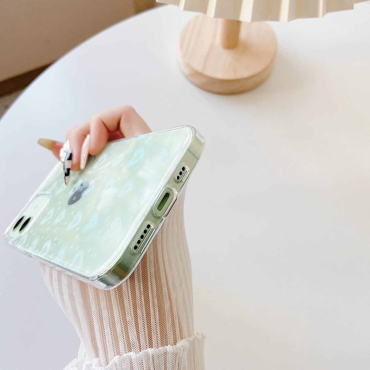 Love Heart Laser Bling Glitter Clear Soft Compatible with Iphone Case for Women Girls (Clear,Iphone 8/7 Plus)
