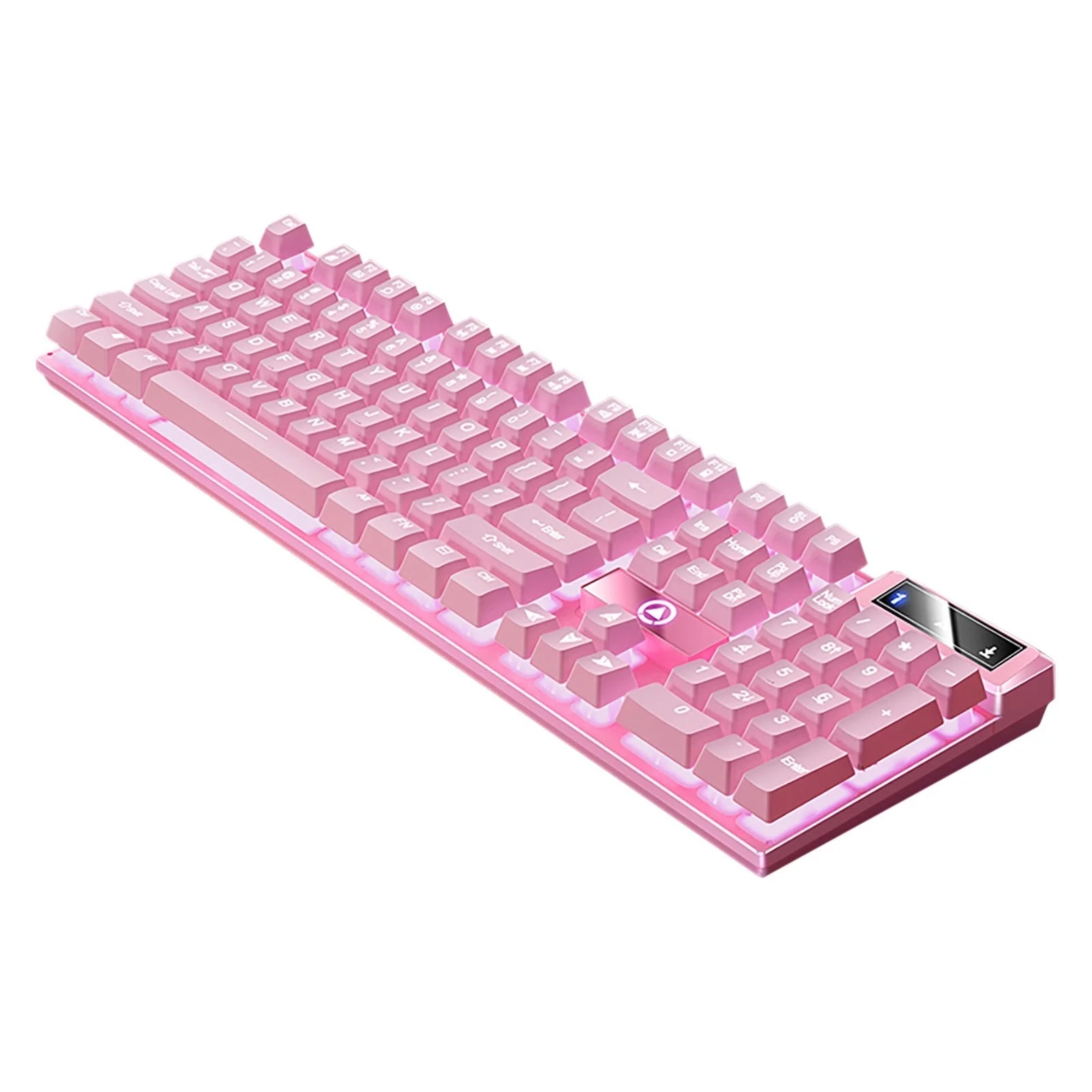 Gaming Keyboard USB Wired Floating Keyboard, Ergonomic Water Mechanical Feeling Keyboard, Ultra-Slim LED Backlit Keyboard for Desktop on Clearance